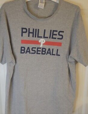 Delta Gray Philadelphia Phillies Baseball Tee with Navy & Red Accents